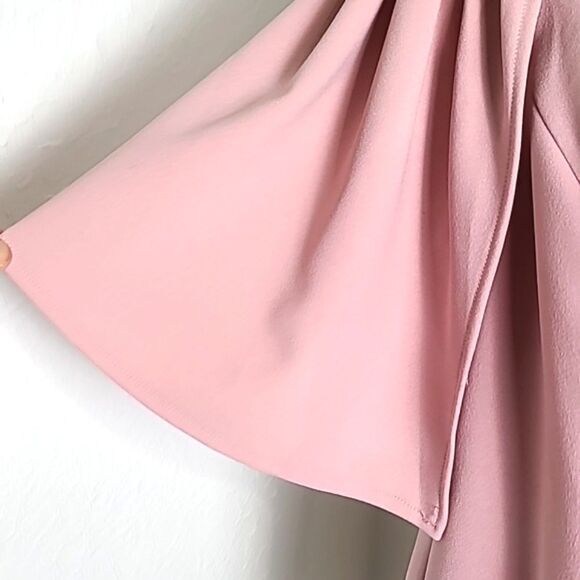 Midnight Velvet Pink Sleeveless Top with Cape Sleeves, Princess Seams, Size XL - Picture 5 of 10